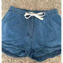 Aritzia Wilfred Allegra Denim Linen Blend Blue Shorts Tie Waist Women’s Size 6 Photo 4