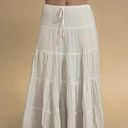 Gadzooks Vintage  White Tiered Maxi Skirt Photo 0