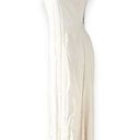 L'Academie  Acton Maxi Dress, Open Back Tie Neck, Ivory Satin Size S, New w/Tag Photo 7