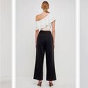 Endless Rose  Black Ruffle Off the Shoulder Eyelet Crop Top with Scalloped Edge S Photo 2