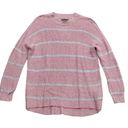 American Eagle Women's Pink/Gray Striped Jegging Fit Crew Neck Sweater Size S Photo 1