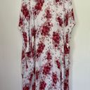 Angie  Cream Red Floral Open Front Kimono Cardigan Beautiful Boho ~ One Size Photo 1