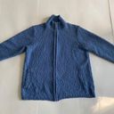 Coldwater Creek  XL cotton zip up mock turtle neck textured sweater in blue Photo 0