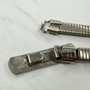 The Bar Vintage Buckle Silver Tone Coil Stretch Cinch Belt Size Small S Made in USA Photo 6