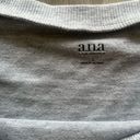 a.n.a  L Gray Floral Embroidered Shoulders Crew Neck Sweater Photo 1