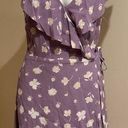 Sanctuary Purple White Yellow Wrap Tie On Side. Dress Short Flutter Sleeves Sz S Photo 0