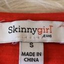 Skinny Girl  stretch slub jersey knit side ruched tank top red S Photo 5