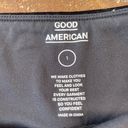 Good American Crushing It Velvet Biker Shorts in Black sz 1 Photo 3