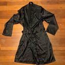 SheIn Black Satin Lounge Robe Photo 0