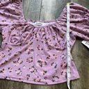 Roommates  Floral Crop Top Mauve Pink Purple Large NWT Photo 7