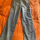 Distressed Straight Leg Denim Cargo Pants Size 29 Photo 0