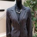 EXPRESS  Design Studio Women Gray Plaid Single Breasted Two Button Blazer Size 10 Photo 12