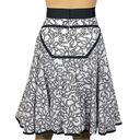 Zac Posen  *RARE* black/white pleated, A-line skirt w/grosgrain trim. Size 10.EUC Photo 6