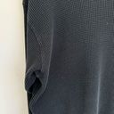 Aerie  Black Sweat Waffle Knit Oversized Crewneck Pullover Sweater Size Large Photo 3