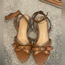 Gibson Latimer  Gianna Brown Leather Kitten Heel Sandals Photo 0