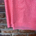 Cooper and Ella  Coral Pink Gold Polka Dot Keyhole Sleeveless Blouse Women's Small Photo 3