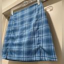 Brandy Melville NWT  John Galt California PacSun Light Blue Plaid Cara Mini Skirt Photo 7