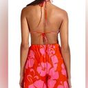 STAUD NWOT  Printed Halter Neck Georgia Rent The Runway Romper Pink Red Size 10 Photo 3