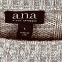 a.n.a  Size Large Cable Knit Long Sleeve Oversized Gray/White Blend Thread … Photo 4