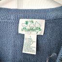 Quacker Factory  Vintage Blue Cottage Grandma Knit Heart Angels Miracles Cardigan Photo 6