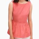 Kate Spade  Shore Thing Button Back Peach Sherbet Peplum Top Coral- Size 6 Photo 0