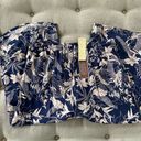 Panama Jack NWT  Linen Blend Top Cropped Pants Blue Tropical Print 1X Photo 5