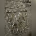 Chico's NWOT CHICO’s Platinum Denim Sequin Black Straight Leg Jeans - 12‎ Photo 9