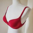 Vassarette  Red Satin Trim Contour Lined T-Shirt Bra Underwire Size 34B READ Photo 1