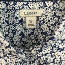 L.L.Bean  size XL blue and white floral button down shirt  Photo 2