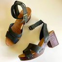 Kork-Ease Korks Mia Strappy Black Genuine Leather Ankle Platform Sandals 10 Photo 0