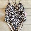 Juicy Couture  Women's Studded High Cut One Piece Swimsuit Size LAnimal Print Photo 4