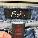 Earl Jean  Straight Leg Embellished Embroidered Rhinestone Pocket Jeans Size 10 Photo 6