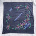 Harley Davidson  Vintage 80s Bandana Handkerchief Scarf Black Floral Photo 1