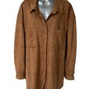 Good American Shacket Brown Cognac Snakeskin Button Up Women's Plus Size 5 2XL Photo 0