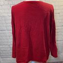 Lands'End  Long Sleeve Tee Red w Gray Stripes-1X Photo 2