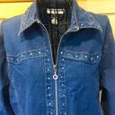 Cathy Daniels  Rhinestone Zip Up Blue Jean Jacket Photo 0