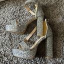 Silver Sparkly Heels Size 7 Photo 2