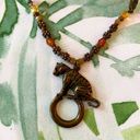 Cookie Lee  Tiger necklace beads and woven Photo 1