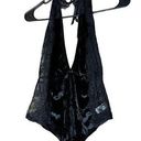 Chelsea28  Black Velour Lace Bodysuit Size Small Photo 0