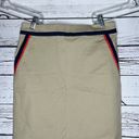 Tommy Hilfiger  NWT 0 Tan - Navy Blue & Red Stripe Cotton Straight Pencil Skirt Photo 1