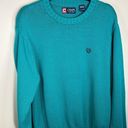 CHAPS  Vintage Teal Oversized Knit Sweater Pullover Photo 2