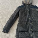 BCBGeneration  Dark Olive Quilted Winter Coat with Furry Hood Photo 1