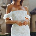 Selfie Leslie NWT  Verona Off-Shoulder Lace Overlay Mini Dress in White sz XS Photo 0