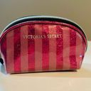 Victoria's Secret  Pink Glitter Striped Jelly Coin Purse LIKE NEW Photo 0