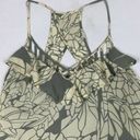 Rebecca Minkoff Silk Gray Yellow Floral Sleeveless Ruffle Top Women’s Size 0 Photo 1