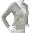 Juicy Couture  Womens Size S Velour Basic Zip Hoodie Y2K Vintage Grey TINY FLAW Photo 10