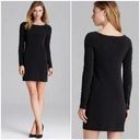 Theory  Mimi W Mini Shift Dress Zipper Sleeves 6 Black Long Sleeve Zipper‎ Photo 1