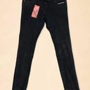 Tripp NYC  Paint It Black Skinny Jeans in Black/Orange Photo 0