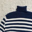 Madewell Sweater Wide Rib Turtleneck Chunky Knit Classic Indigo Stripe S NWT New Photo 5