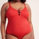 La Blanca NEW NWT  Plus Size Splash One Piece Swimsuit Red Plunge Swimwear 16W Photo 0